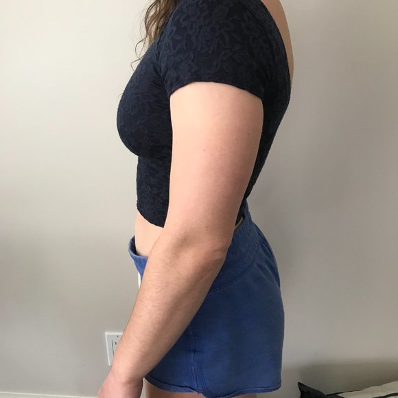 Abercrombie & Fitch Blue Cropped Top Size Small - Picture 2 of 4